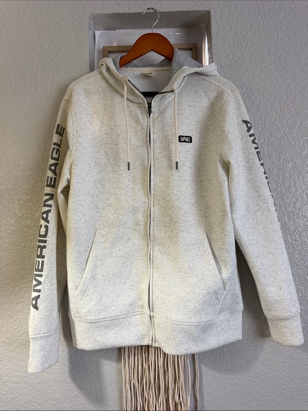 American Eagle Outfitters Heather Gray Zip-Up Hoodie Jacket